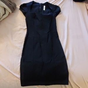 Retro sexy Black fitted midi dress
